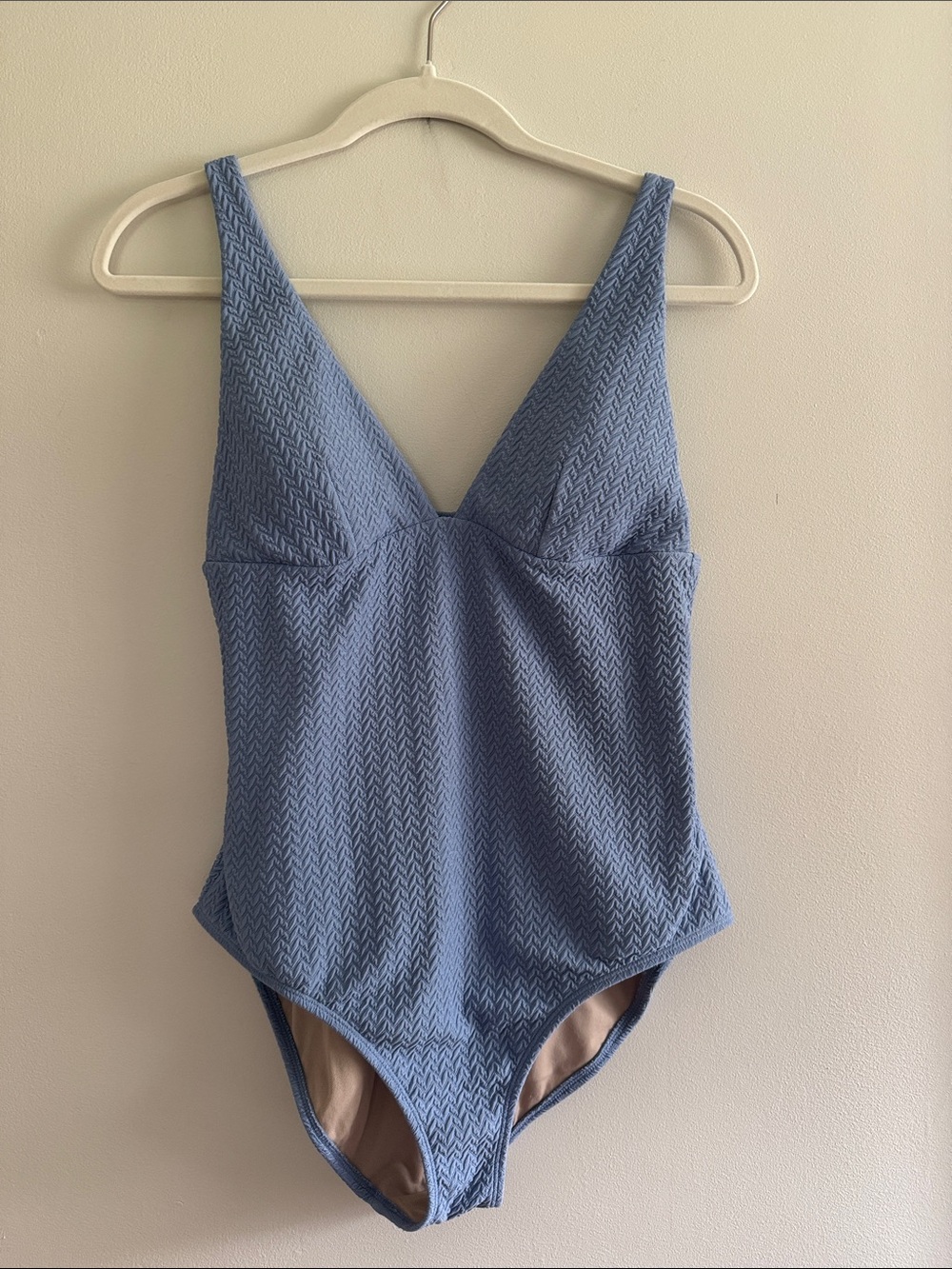 Shade & Shore Light Blue Textured One-Piece Swimsuit